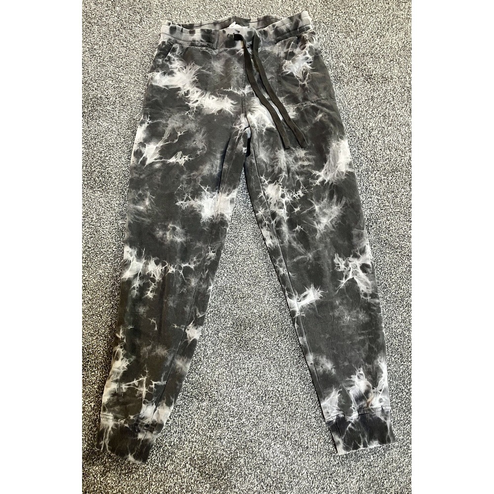 Anthropologie Jane & Delancey Jogger Pants Womens XS Tie Dye Leggings Gray White